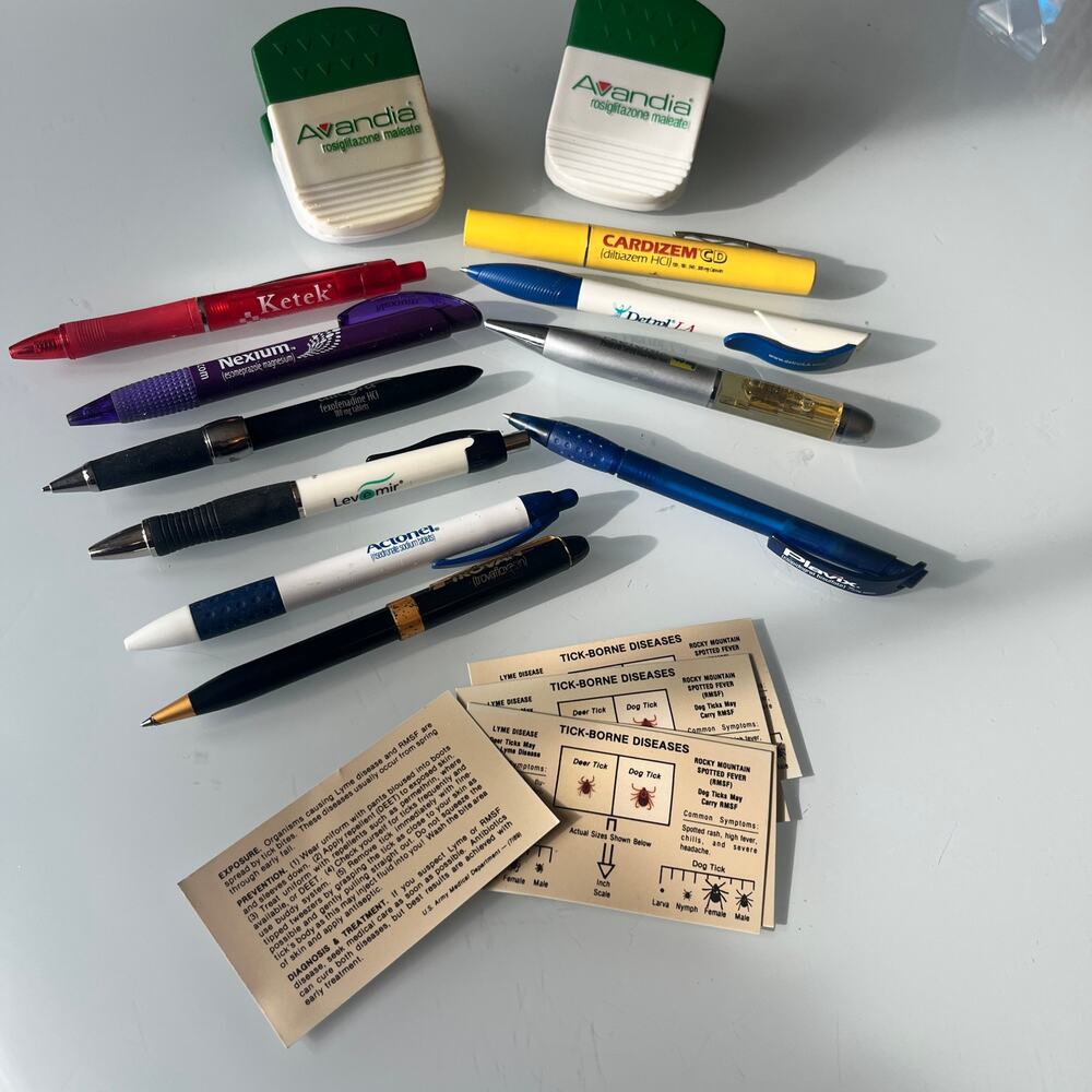 Large Lot Vintage Pharmaceutical Drug Rep Promotional Items Lot 90's Cardizem